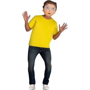 Teen Boys Morty Costume, Rick and Morty Size LRG (12–14) Halloween Multi-Colored
